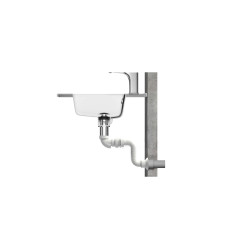 Syfon umywalkowo-bidetowy niski z rurą elastyczną, biały