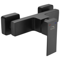 Kvadrato Czarna Elegancja - Ścienna Bateria Natryskowa Bez Zestawu