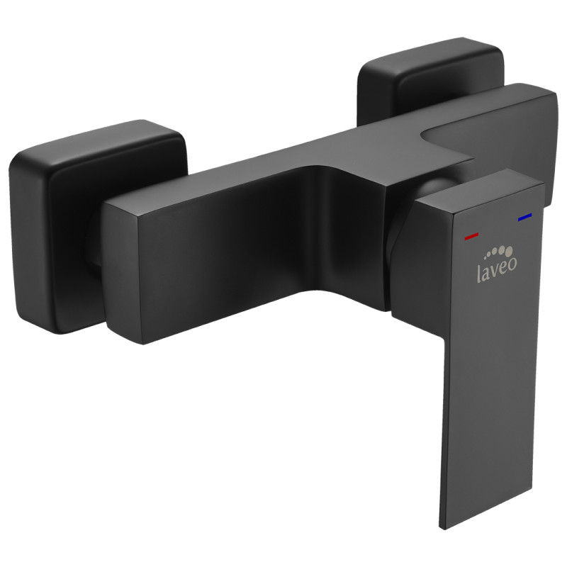 Kvadrato Czarna Elegancja - Ścienna Bateria Natryskowa Bez Zestawu