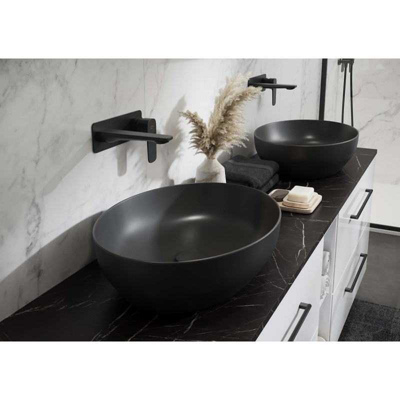 Stylowa Umywalka Nablatowa Larga 40cm Antracyt Mat - Nowoczesny Design