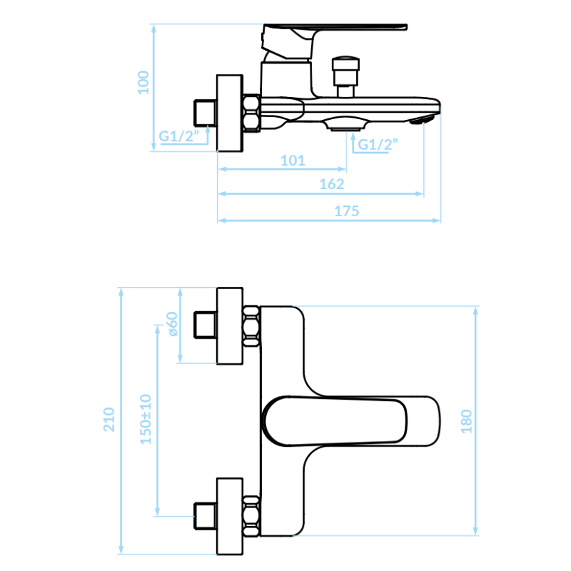 Złota bateria ścienna Gava - elegancja i funkcjonalność w jednym