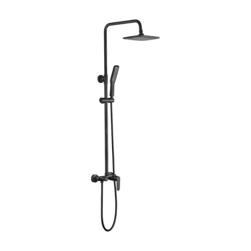 Czarna Kolumna Natryskowa Dima z Deszczownią i Systemem Antykamień - Elegancja i Funkcjonalność