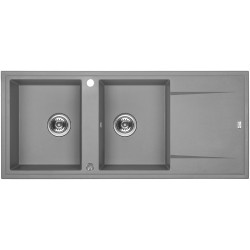 Megalo - Szary Zlewozmywak 2-komorowy z Ociekaczem 1160mm, Trwałość i Styl na Lata