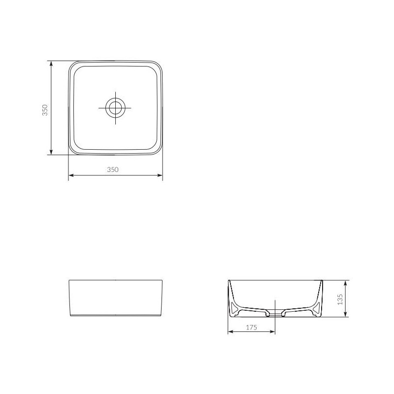 Ekskluzywna Umywalka Nablatowa Crea 35 - Elegancja i Styl w Kwadratowej Formie!