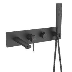 Laveo Pola bateria wannowa podtynkowa czarna