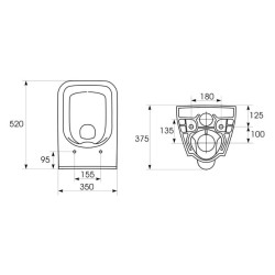 Nowoczesna toaleta wisząca CERSANIT Crea z deską wolnoopadającą, prostokątny design