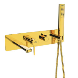 Elegancka Złota Bateria Podtynkowa POLA z Antykamiennym Natryskiem