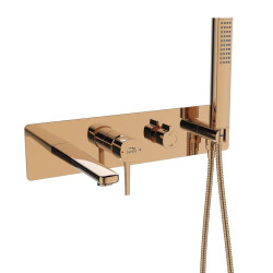 Elegancka Bateria Podtynkowa Pola z Natryskiem w Różowym Złocie – Nowoczesna i Stylowa