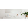 Elegancka umywalka nablatowa Florina 51 cm - marmurowy styl w biało-szarym macie