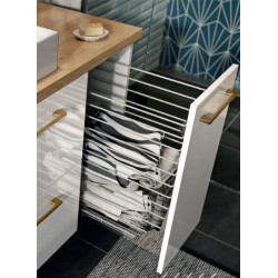 Funkcjonalna Szafka Wisząca z Koszem na Bieliznę METRO SYSTEM A30, Biały Uchwyt