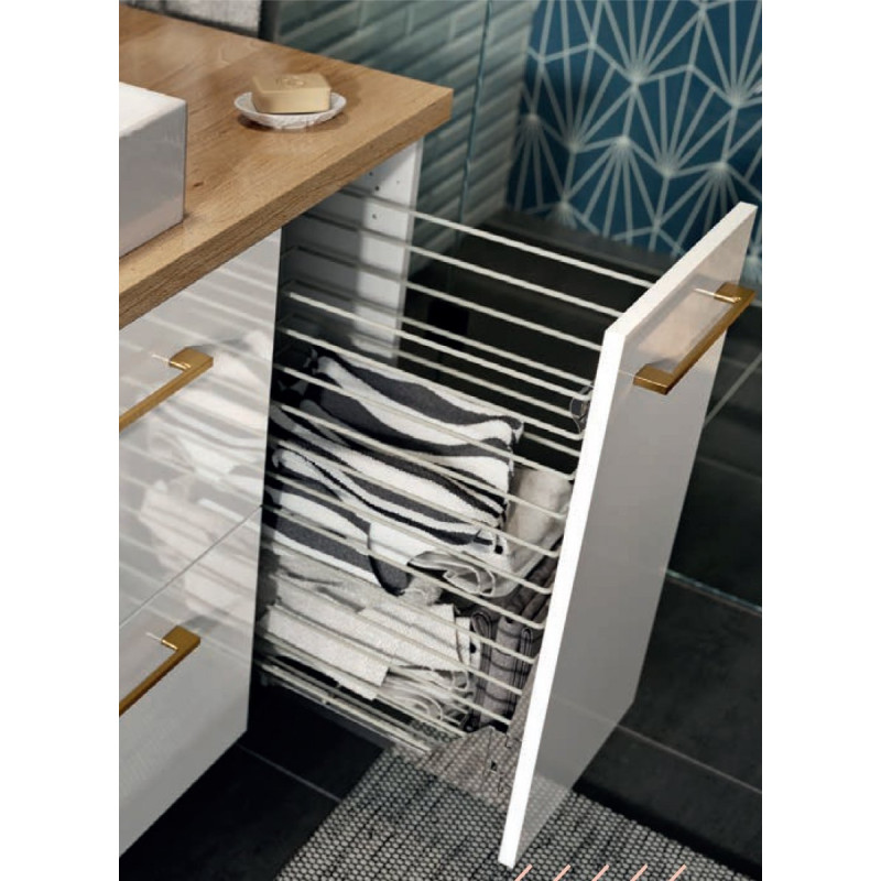 Nowoczesna szafka wisząca z koszem METRO SYSTEM A30 – czarny akcent!