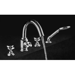 Zestaw Bateria Wannowa 4-otworowa Temisto z Prysznicem - Elegancja w Chromie!