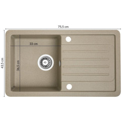 Elegancki Zlewozmywak Granitowy LUZON Beż - Styl i Trwałość w Twojej Kuchni