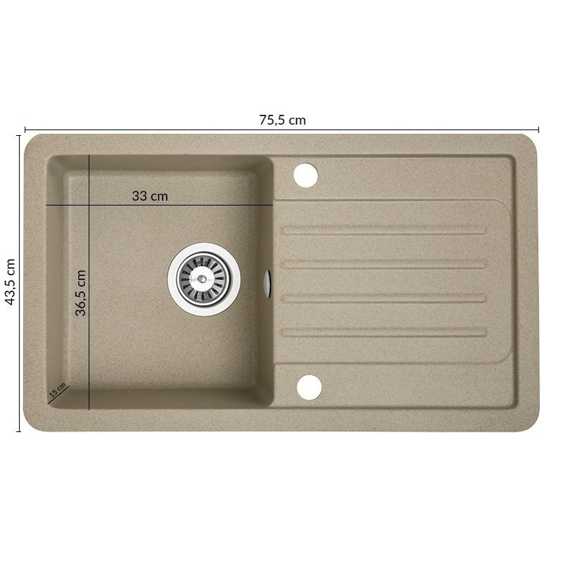 Elegancki Zlewozmywak Granitowy LUZON Beż - Styl i Trwałość w Twojej Kuchni