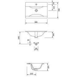 Ceramiczna umywalka Ontario, elegancka prostokątna 50x40 cm, doskonała do wnętrz