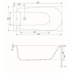 Elegancka Wanna Prostokątna Cersanit FLAVIA 140x70 cm - Komfort i Styl w Twojej Łazience