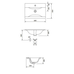 Elegancka Umywalka Ceramiczna Ontario 60x45 cm - Nowoczesny Styl i Funkcjonalność!