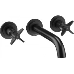 Elegancka czarna bateria umywalkowa podtynkowa Temisto BQT_N54D