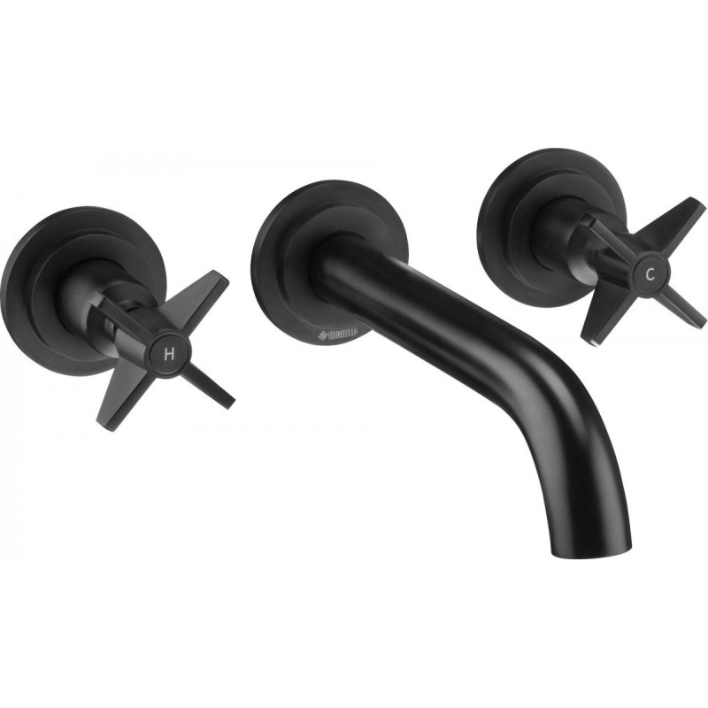 Elegancka czarna bateria umywalkowa podtynkowa Temisto BQT_N54D