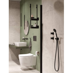 Elegancka czarna bateria umywalkowa podtynkowa Temisto BQT_N54D