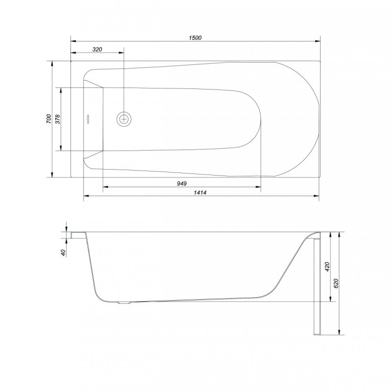 Elegancka Wanna Cersanit FLAVIA 150x70 cm - Komfort i Styl dla Twojej Łazienki