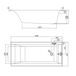 Zestaw wannowy Larga SLIM 160x75 cm: komfort & nowoczesność z parawanem i syfonem clik-clack