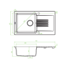 Stylowy zlewozmywak granitowy 1-komorowy CELIA 44x76 cm z elegancką baterią Elza