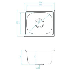 Zlewozmywak stalowy Mika Inox 33x38 cm z syfonem - nowoczesny i trwały do kuchni!