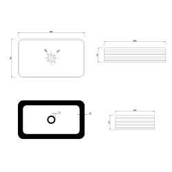 Stylowa umywalka nablatowa Akte 66 cm - Nowoczesny design dla Twojej łazienki