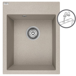 Monchichi Beż – Elegancki zlewozmywak 1-komorowy odporny na zarysowania i wysokie temperatury