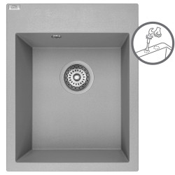 Monchichi Elegance - Nowoczesny Zlewozmywak 1-komorowy Szary, Odporny i Stylowy