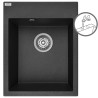 Stylowy Zlewozmywak Monchichi Czarny 1-komorowy, Odporny na Uderzenia i Ciepło