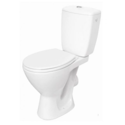 CERSANIT Kaskada WC Kompakt 3/6L Poziomy Odpływ + Deska, Biały Połysk