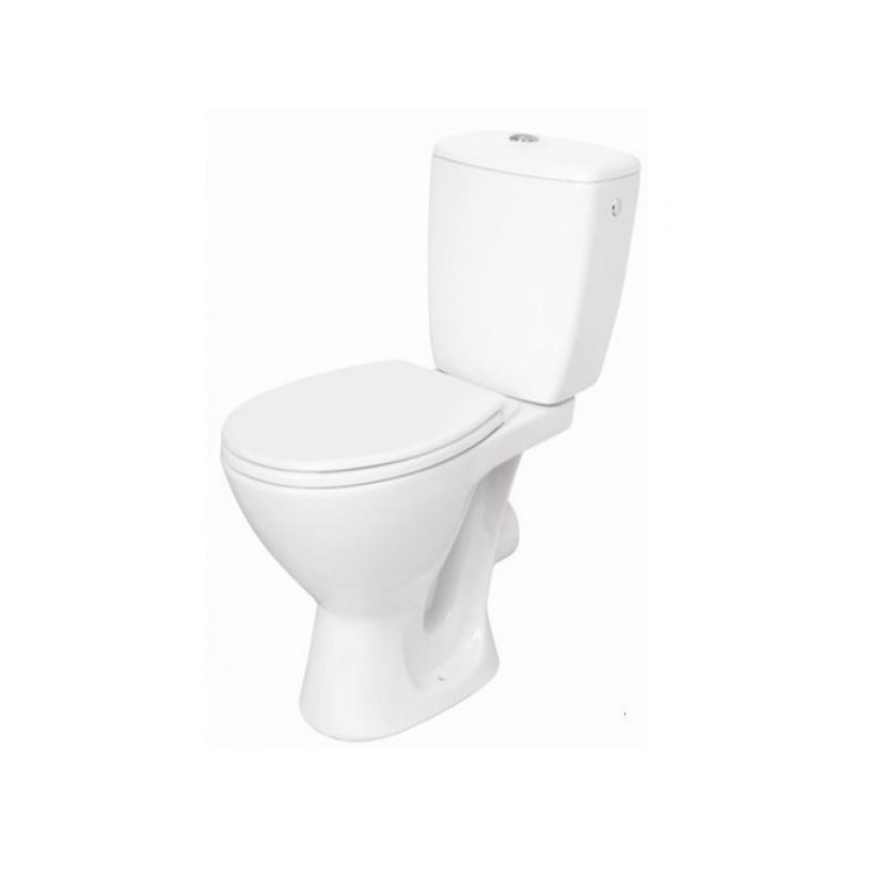 CERSANIT Kaskada WC Kompakt 3/6L Poziomy Odpływ + Deska, Biały Połysk