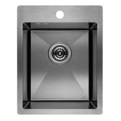 Marmara Grafit - Nowoczesny Zlewozmywak 1-komorowy z Odpływem do Zmywarki!