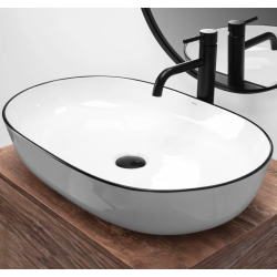 Nowoczesna Umywalka Nablatowa CLEO 61 Black Edge - Styl i Elegancja w Twojej Łazience!