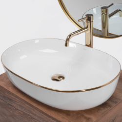 Złota Krawędź CLEO 61 - Elegancka Umywalka Nablatowa