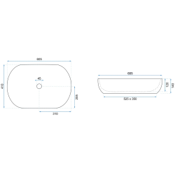 Złota Krawędź CLEO 61 - Elegancka Umywalka Nablatowa