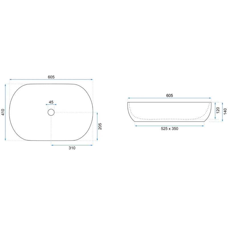 Złota Krawędź CLEO 61 - Elegancka Umywalka Nablatowa