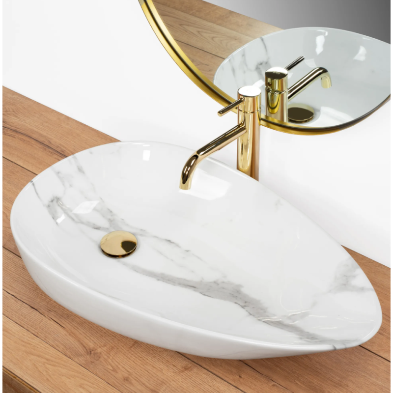 Umywalka Nablatowa GRETA 65 BIANCO SHINY – Elegancja i Nowoczesność w Twojej Łazience