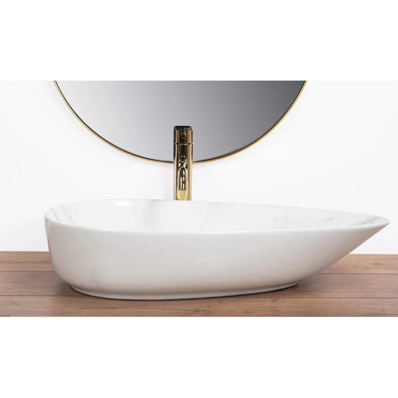 Umywalka Nablatowa GRETA 65 BIANCO SHINY – Elegancja i Nowoczesność w Twojej Łazience