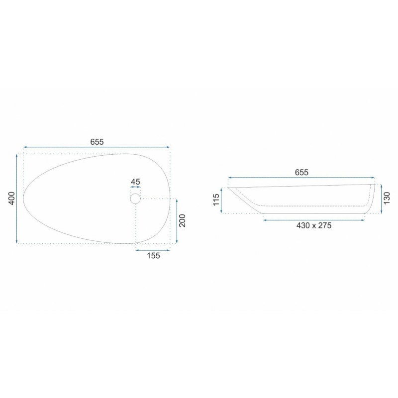 Umywalka Nablatowa GRETA 65 BIANCO SHINY – Elegancja i Nowoczesność w Twojej Łazience