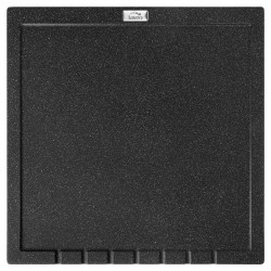 Laveo Halvo multifunkcyjny ociekacz granitowy wymiary: 350x350 mm wykończenie: czarne czarna