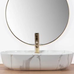 Lśniąca Umywalka Nablatowa AURA 61 Marmo Shiny - Elegancja i Styl