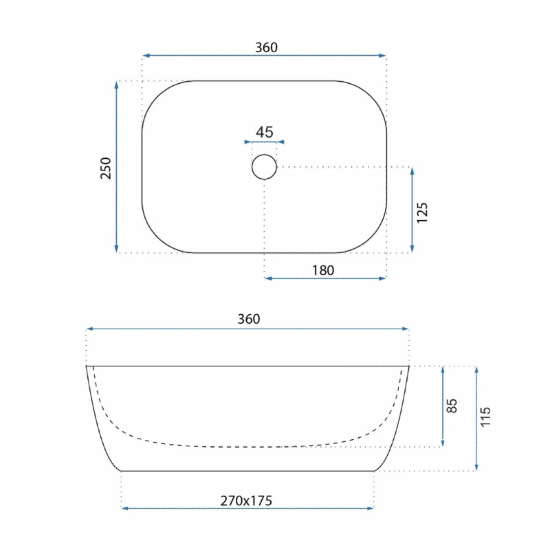 Elegancka Umywalka Nablatowa Belinda Mini Aiax Shiny - Idealna do Małych Łazienek