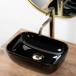 Elegancka mini umywalka ceramiczna Belinda w kolorze czarnym - stylowa i kompaktowa!