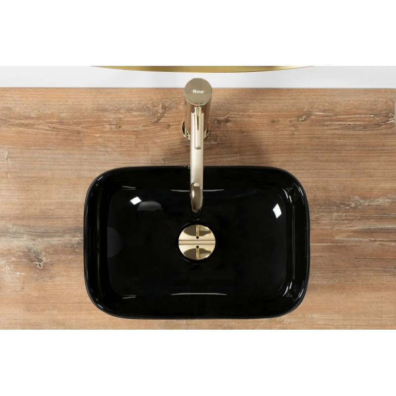 Elegancka mini umywalka ceramiczna Belinda w kolorze czarnym - stylowa i kompaktowa!