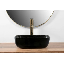Elegancka mini umywalka ceramiczna Belinda w kolorze czarnym - stylowa i kompaktowa!