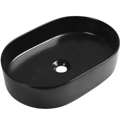 Laveo Desna umywalka nablatowa ceramiczna czarna