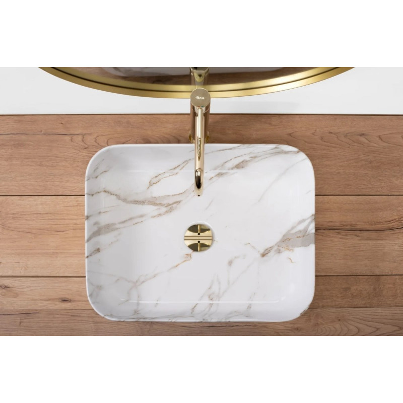 Elegancka Umywalka Nablatowa REA Demi Shiny - Blask Nowoczesności!